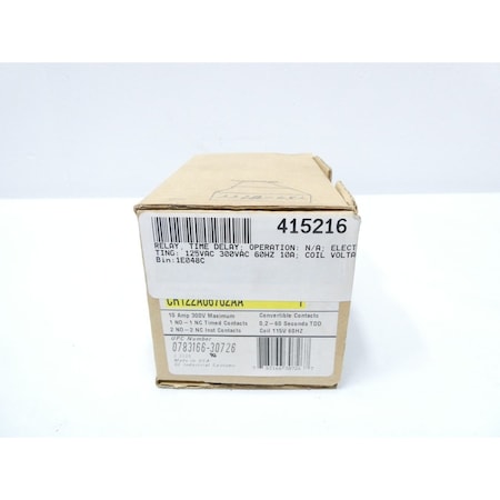 Ge 115V-AC TIME DELAY RELAY CR122A06702AA